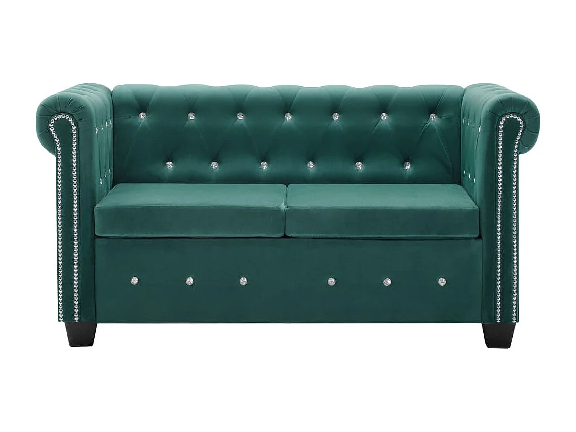 Canapé à 2 places Revêtement en velours 146 x 75 x 72 cm Vert