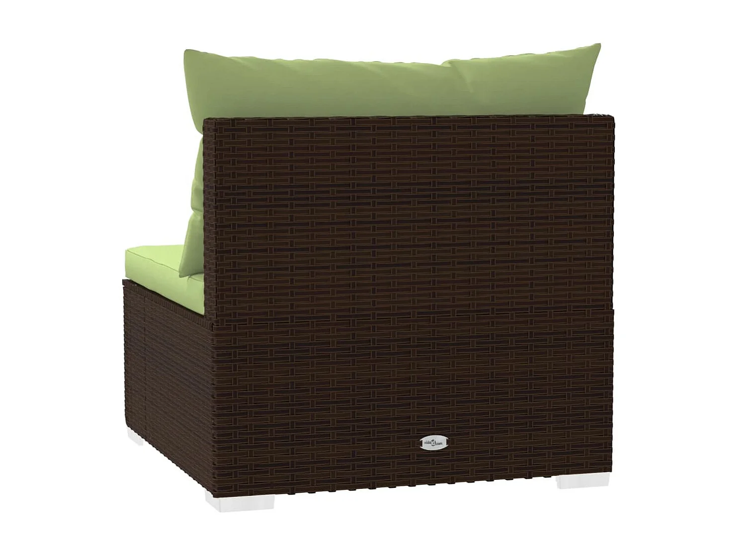3-Sitzer-Sofa mit Kissen Braun Poly Rattan