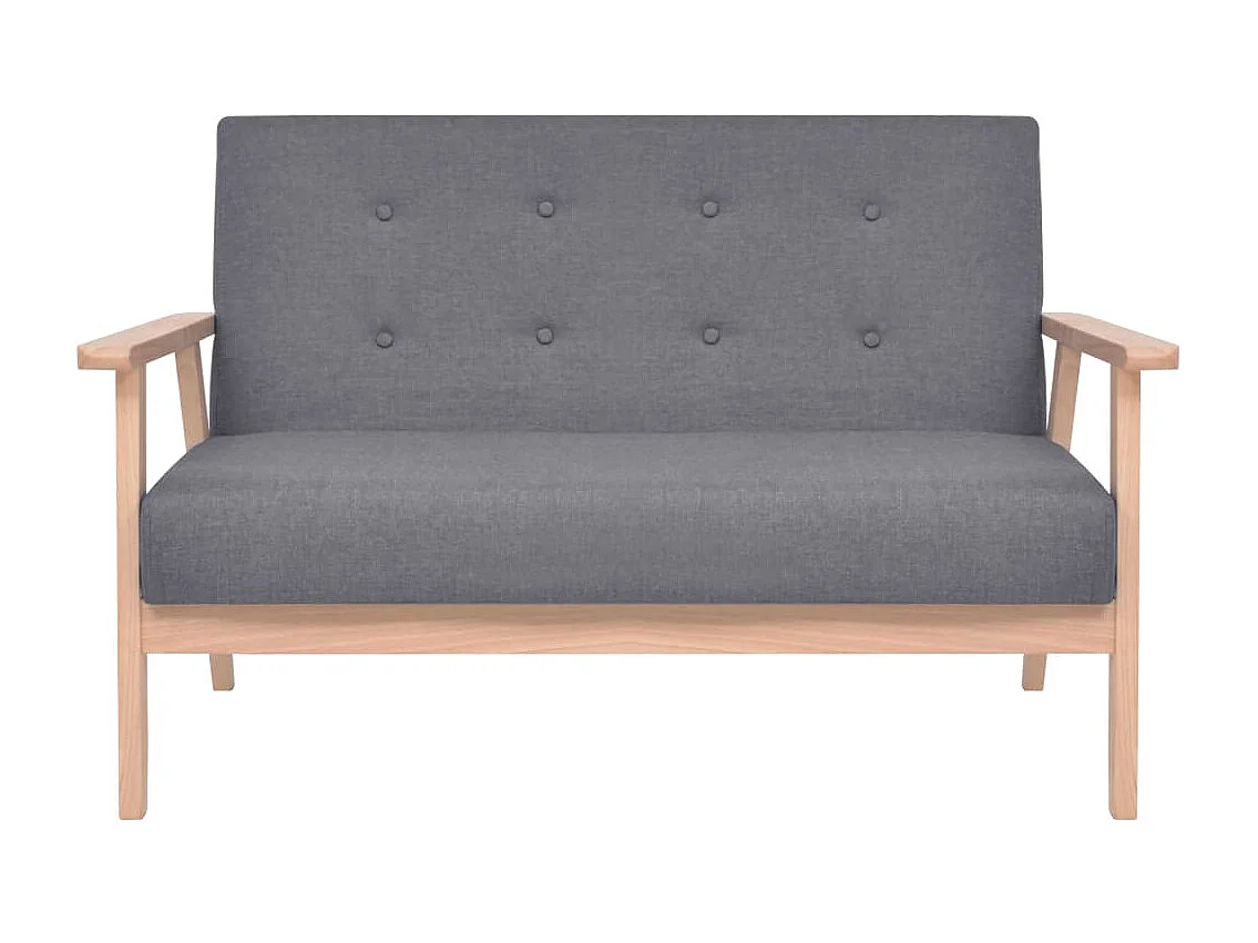 Sofa 2-Sitzer Stoff Dunkelgrau