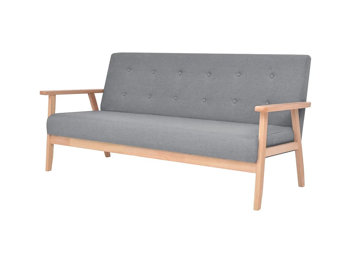 Canapé à 3 places Tissu Gris clair