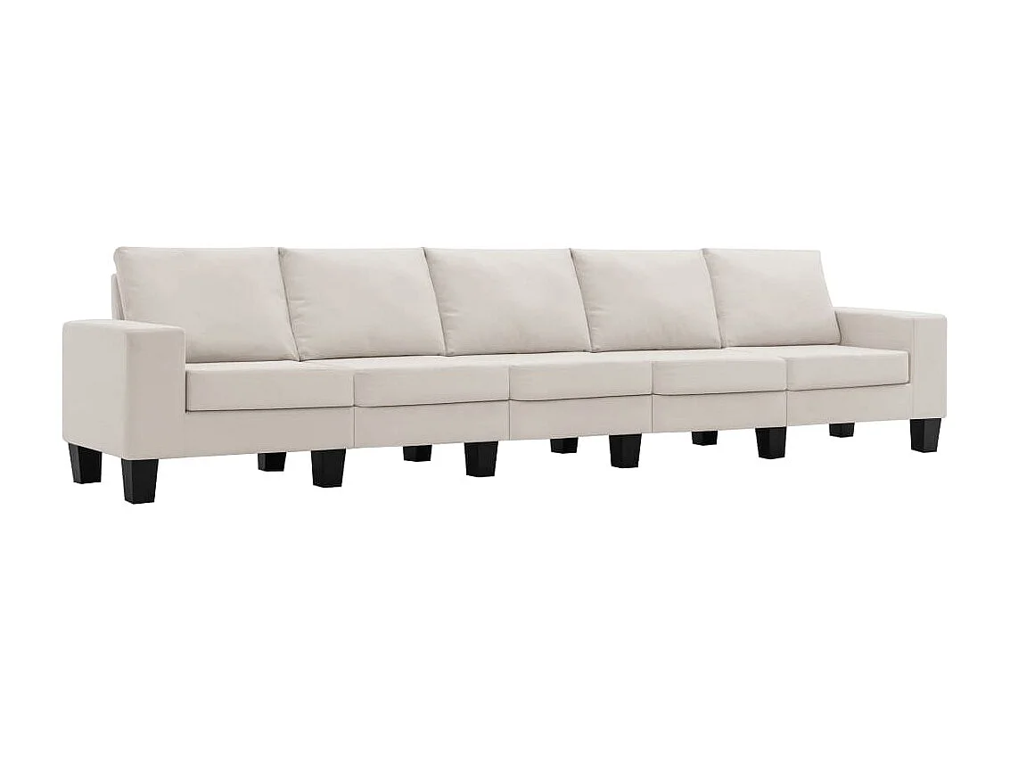 Sofá de 5 lugares tecido cor creme