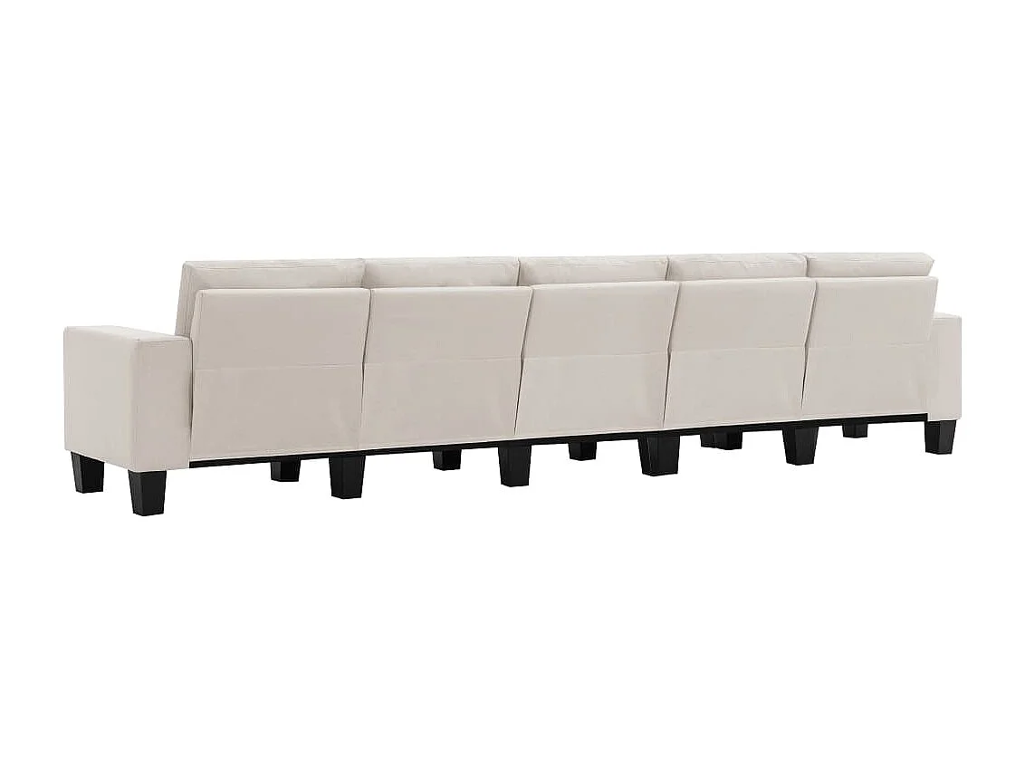 Sofá de 5 lugares tecido cor creme