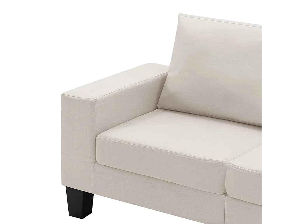 Sofá de 5 lugares tecido cor creme