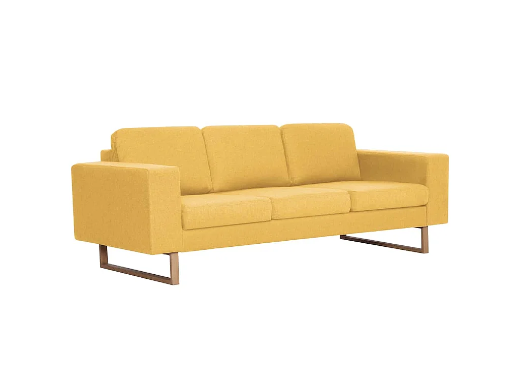Canapé 3 places en tissu jaune