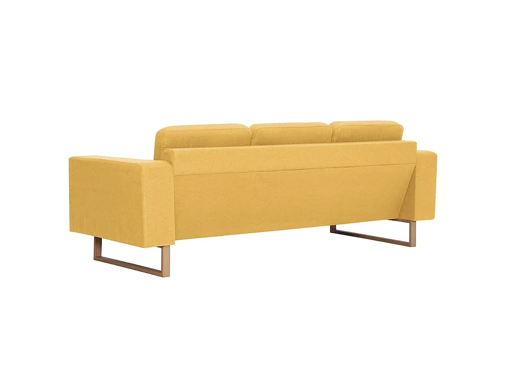 Canapé 3 places en tissu jaune