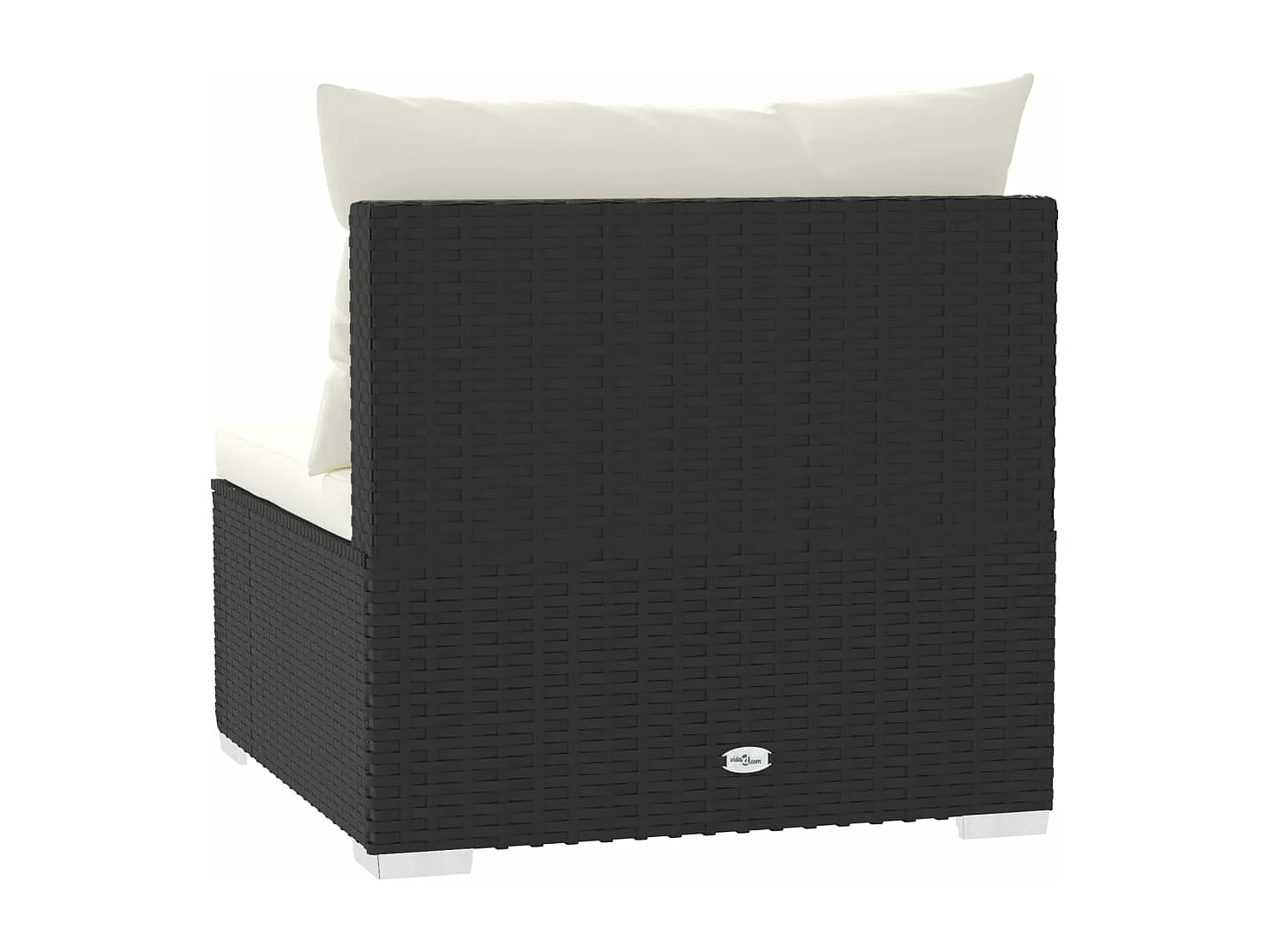 3-Sitzer-Sofa mit Kissen Schwarz Poly Rattan