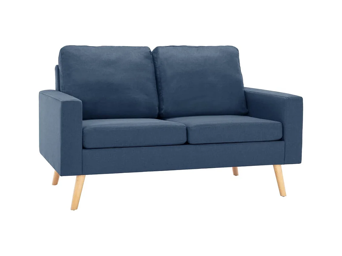 Canapé à 2 places Bleu Tissu