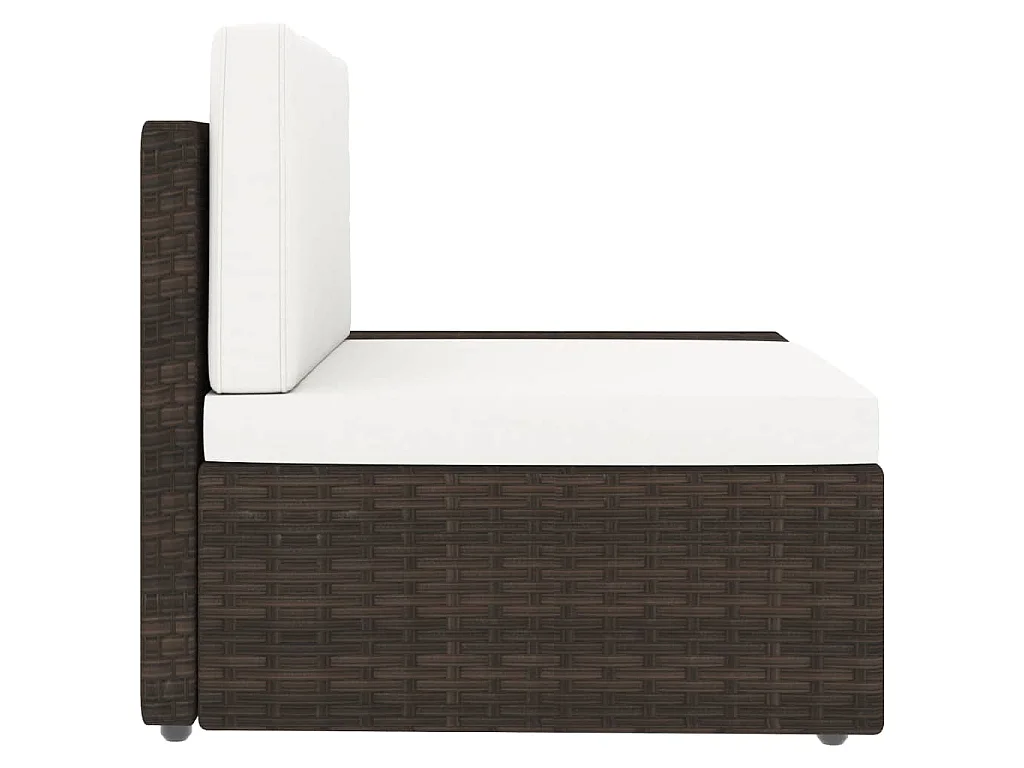 Modulares 3-Sitzer-Sofa Poly Rattan Braun