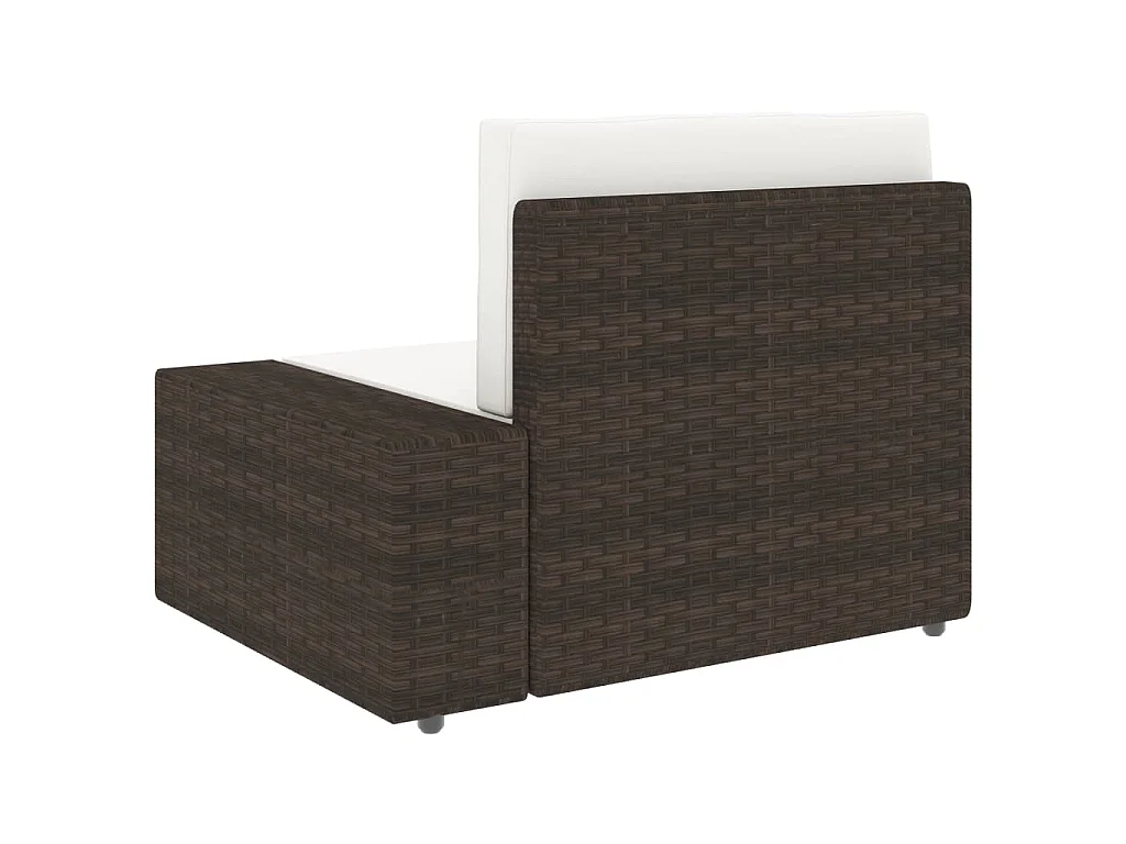 Modulares 3-Sitzer-Sofa Poly Rattan Braun