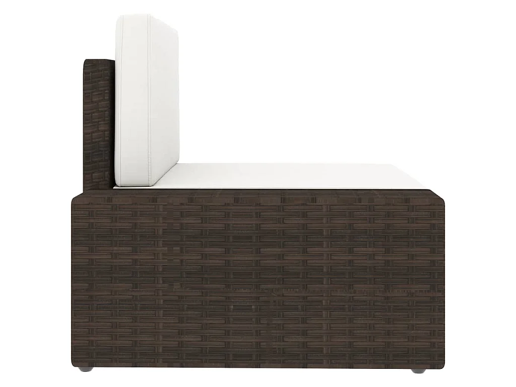 Modulares 3-Sitzer-Sofa Poly Rattan Braun