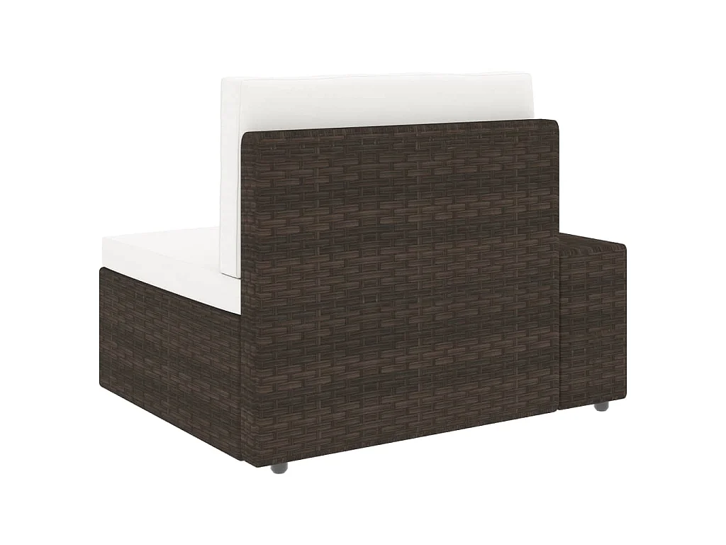 Modulares 3-Sitzer-Sofa Poly Rattan Braun