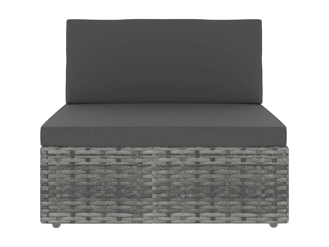 Modulares 2-Sitzer-Sofa Poly Rattan Grau