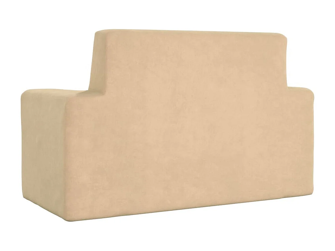 Kinderbank 2-zits zacht pluche crèmekleurig