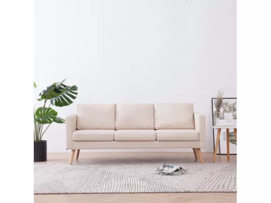 Kauf Unique 3-Sitzer-Sofa Stoff Cremeweiß