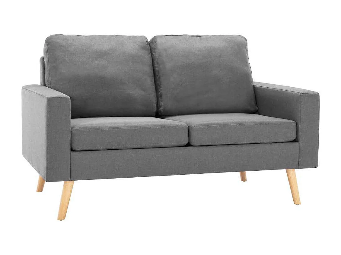 2-Sitzer-Sofa Hellgrau Stoff