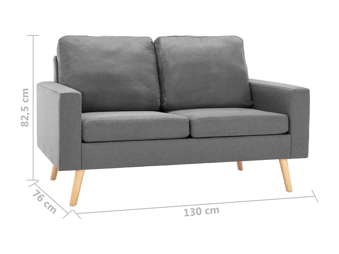 2-Sitzer-Sofa Hellgrau Stoff