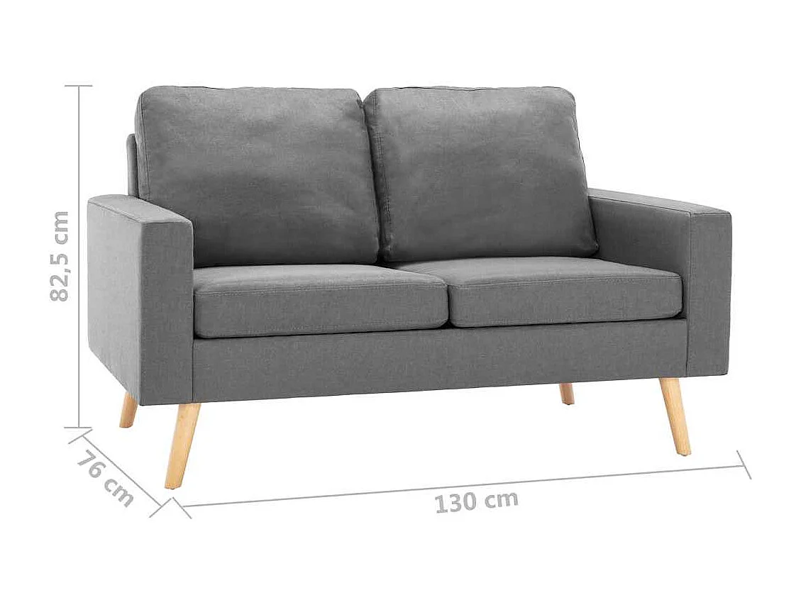2-Sitzer-Sofa Hellgrau Stoff