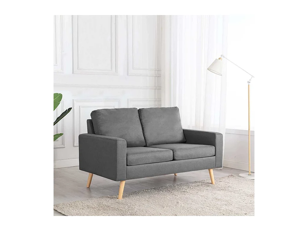 2-Sitzer-Sofa Hellgrau Stoff