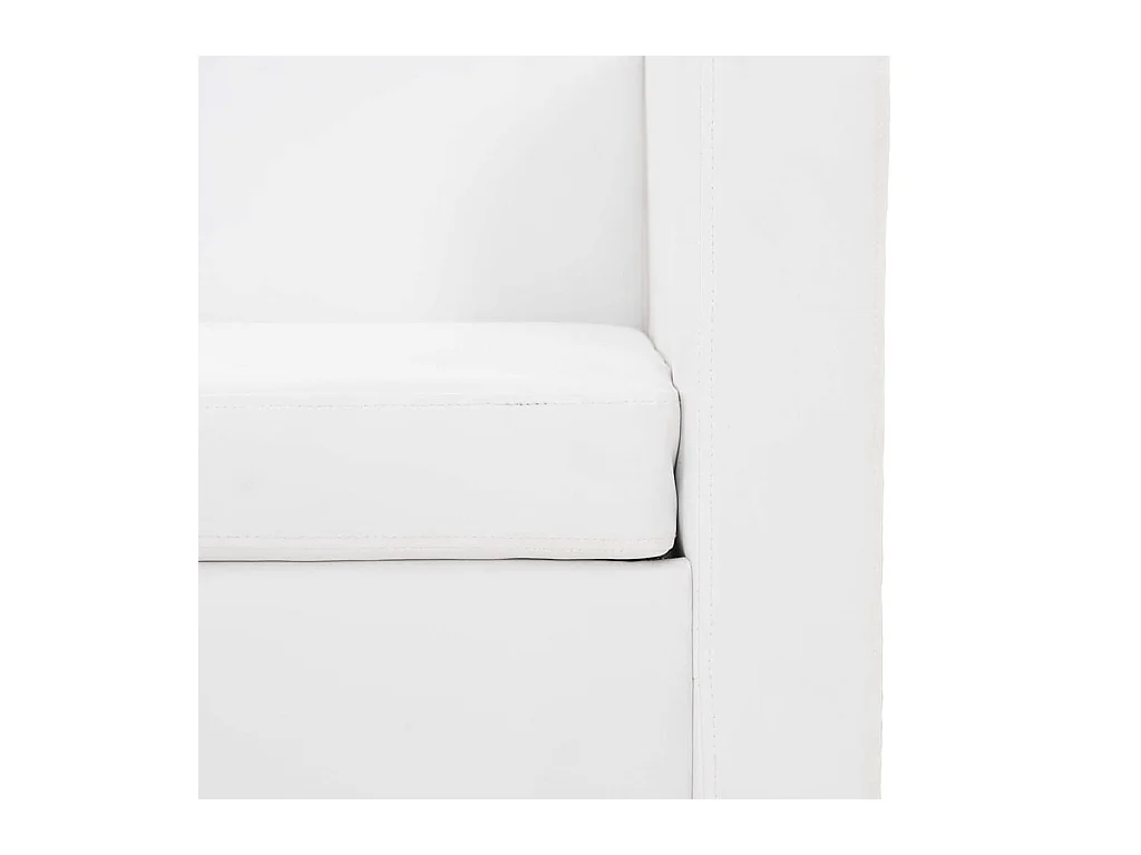 2-Sitzer-Sofa Kunstleder Weiß