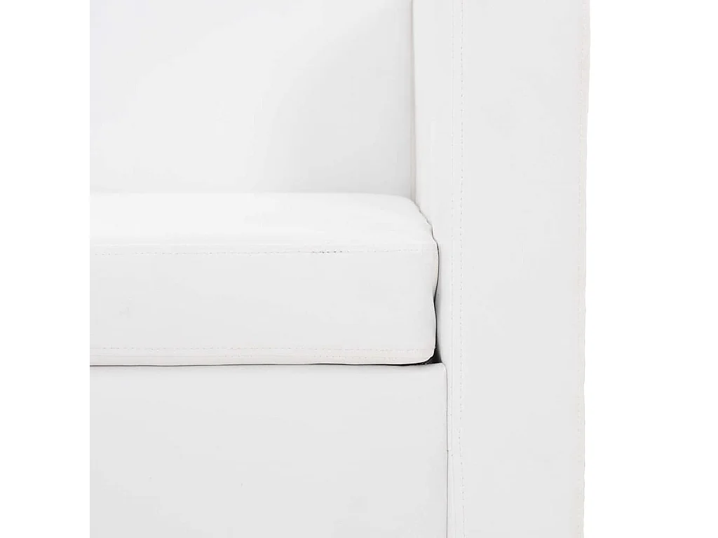 Canapé à 2 places cuir artificiel blanc