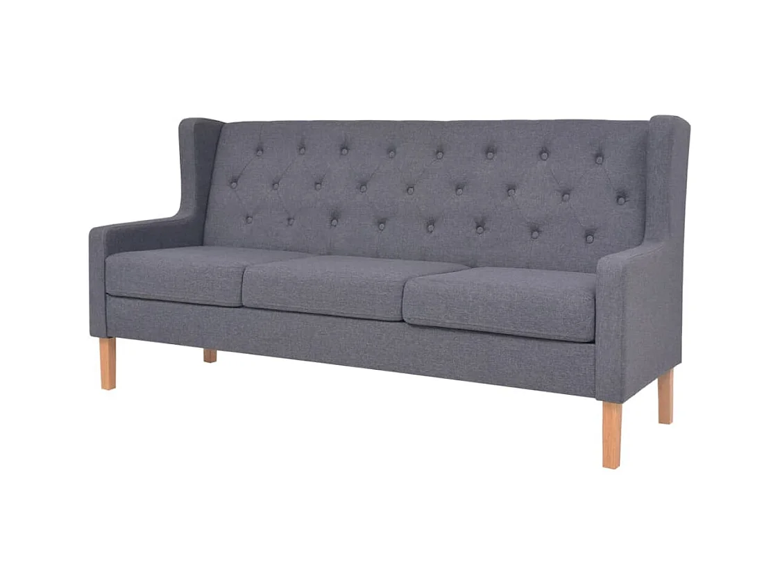 3-Sitzer Sofa Stoff Grau