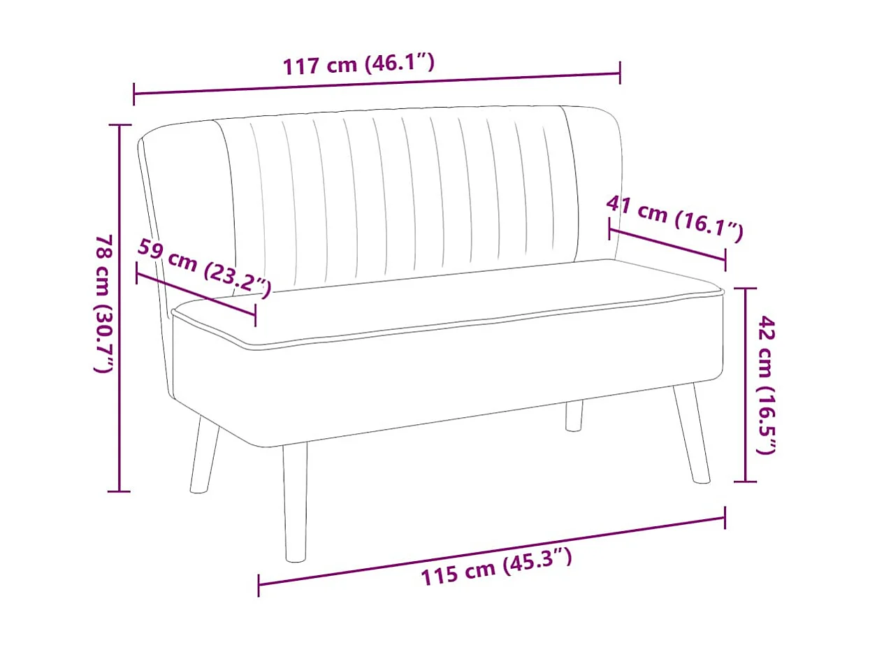 Canapé 117x55,5x77 cm Tissu Vert