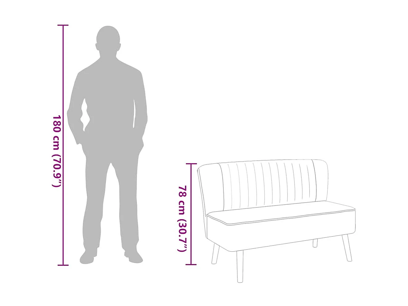 Sofa Stoff 117 x 55,5 x 77 cm Grün