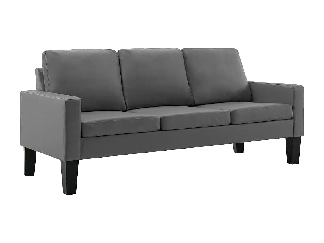 Canapé à 3 places Gris Similicuir