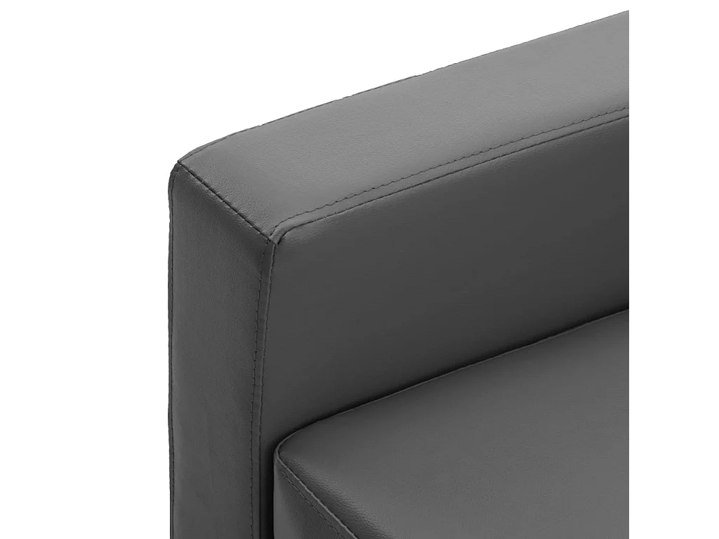 Canapé à 3 places Gris Similicuir