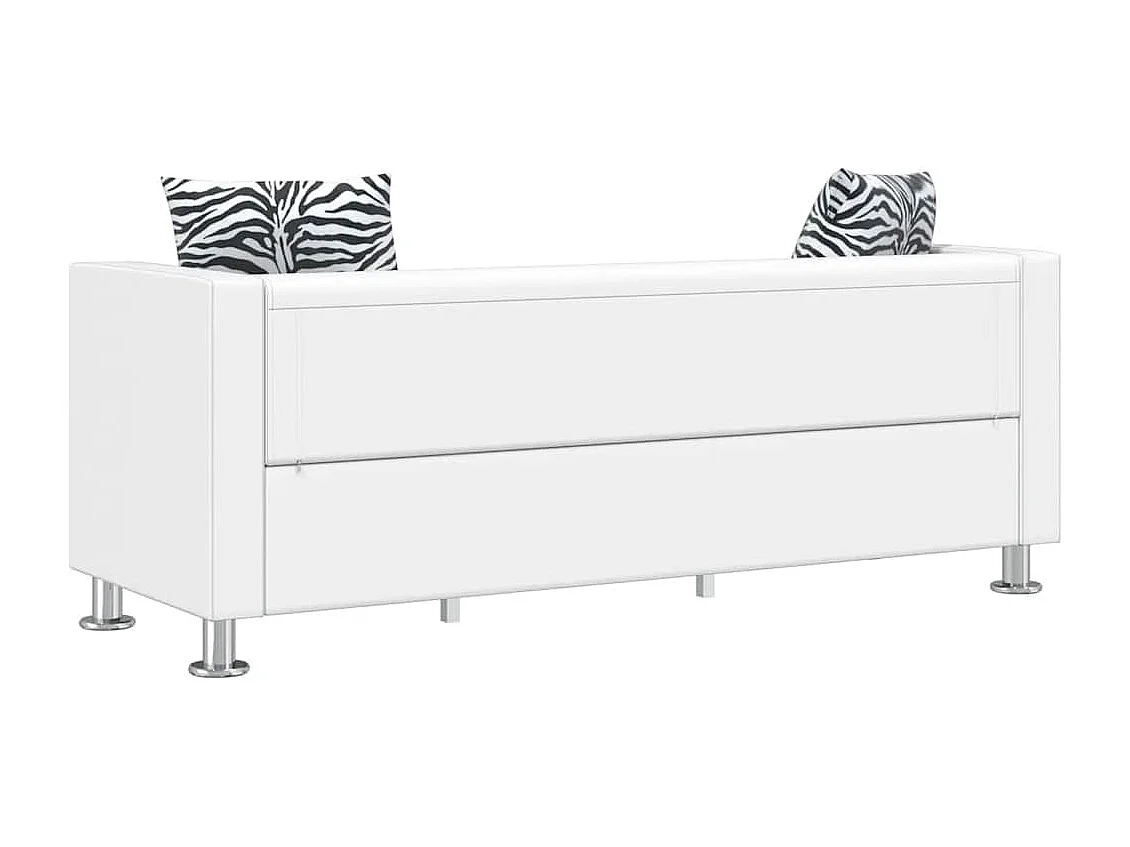 Driezitsbank kunstleer wit