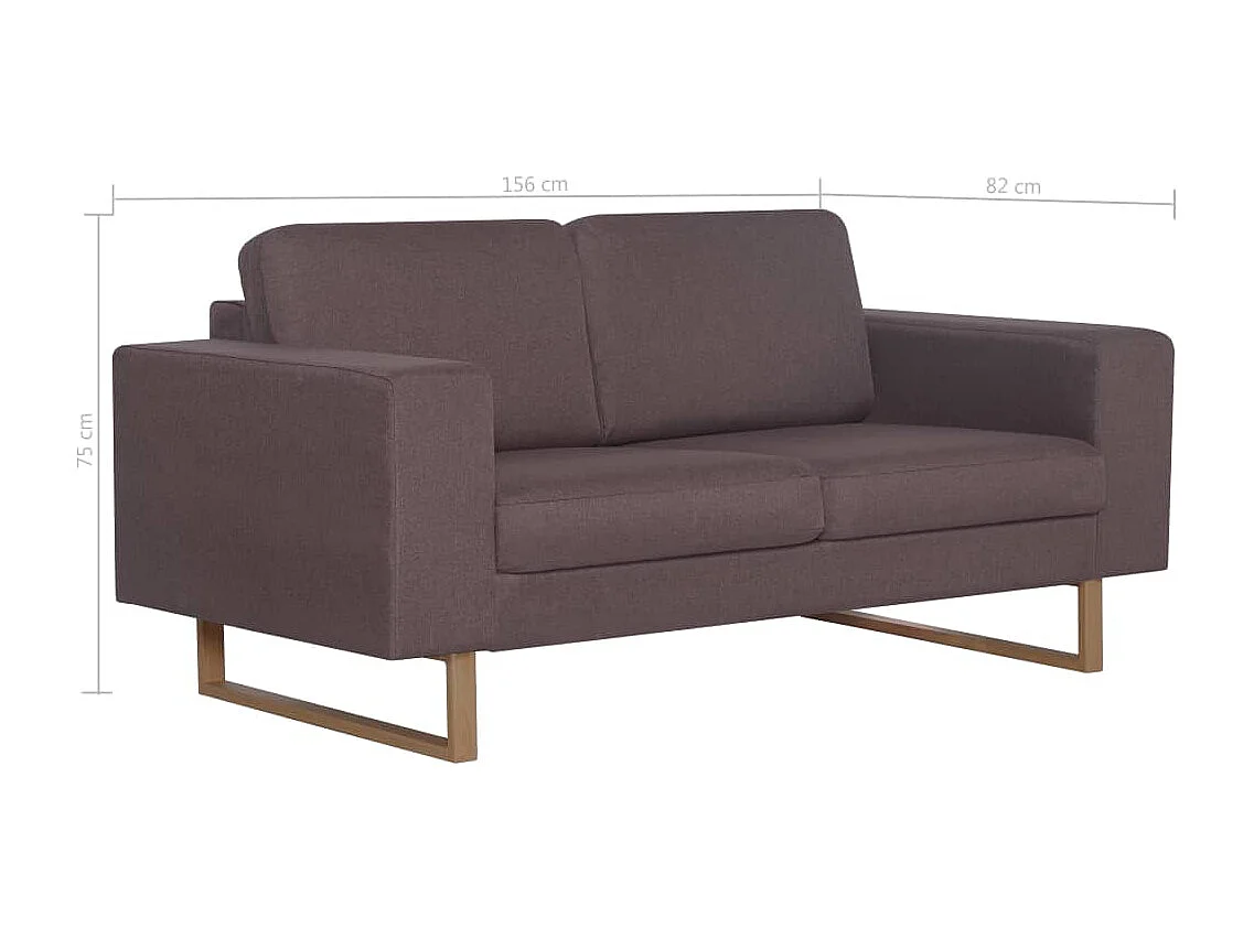 Divano a 2 Posti in Tessuto Grigio Talpa