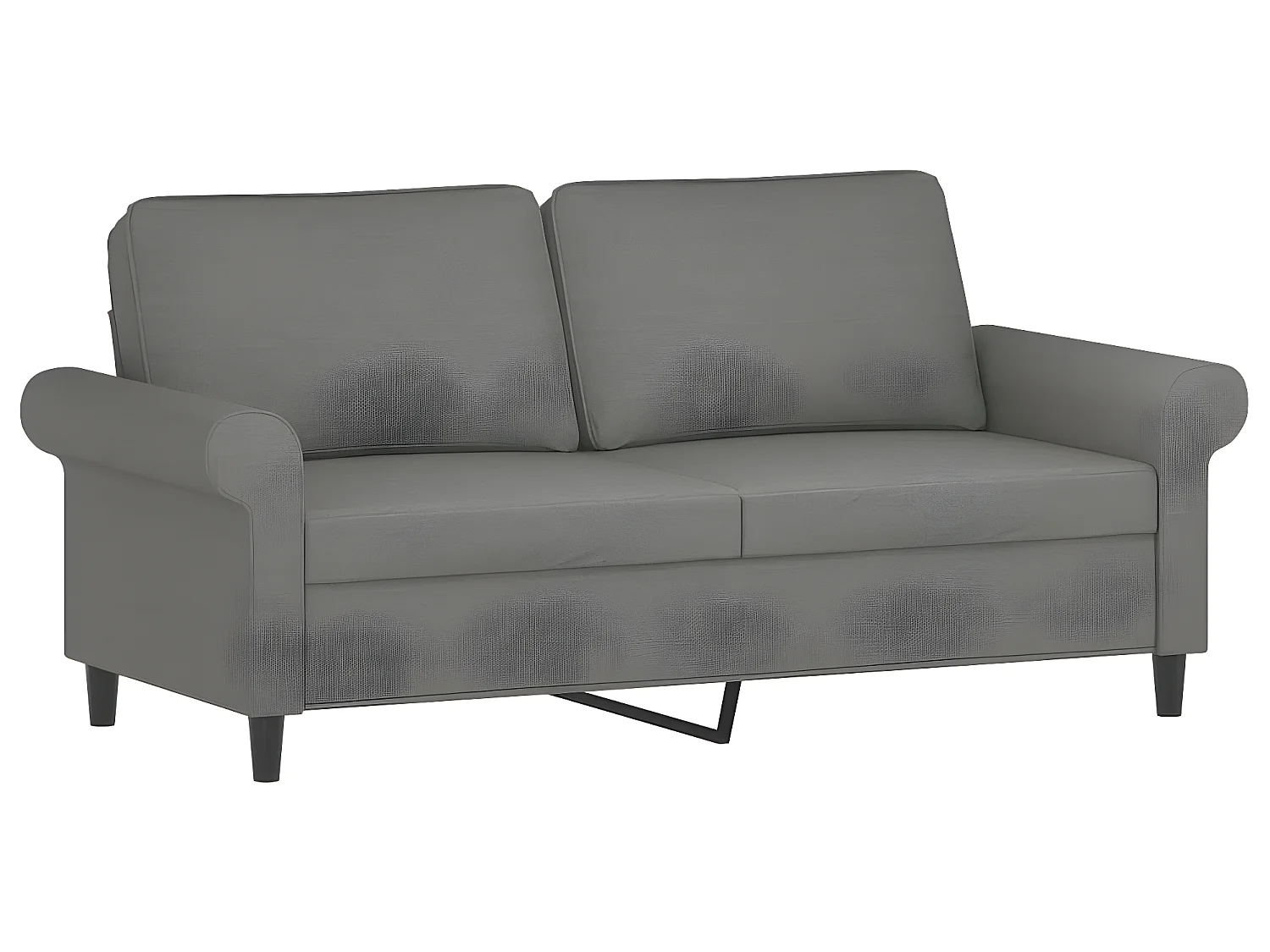 Canapé à 2 places Gris foncé 140 cm Tissu