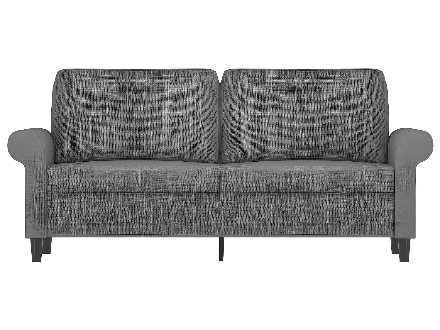 Canapé à 2 places Gris foncé 140 cm Tissu