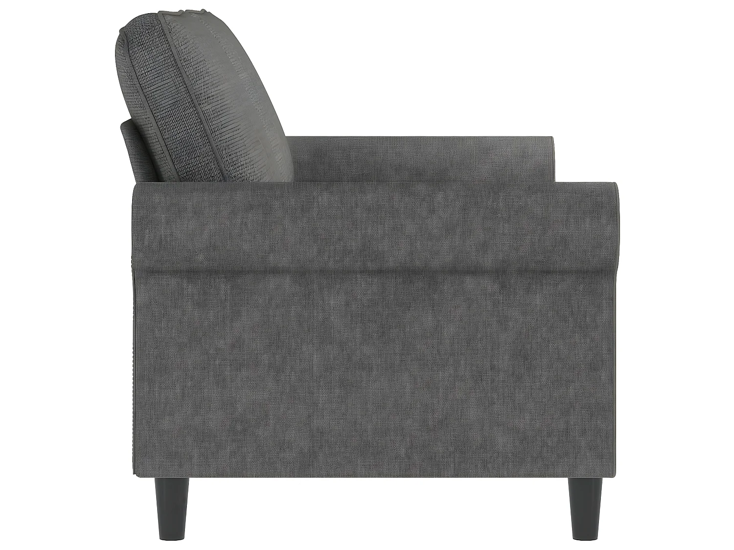 Canapé à 2 places Gris foncé 140 cm Tissu