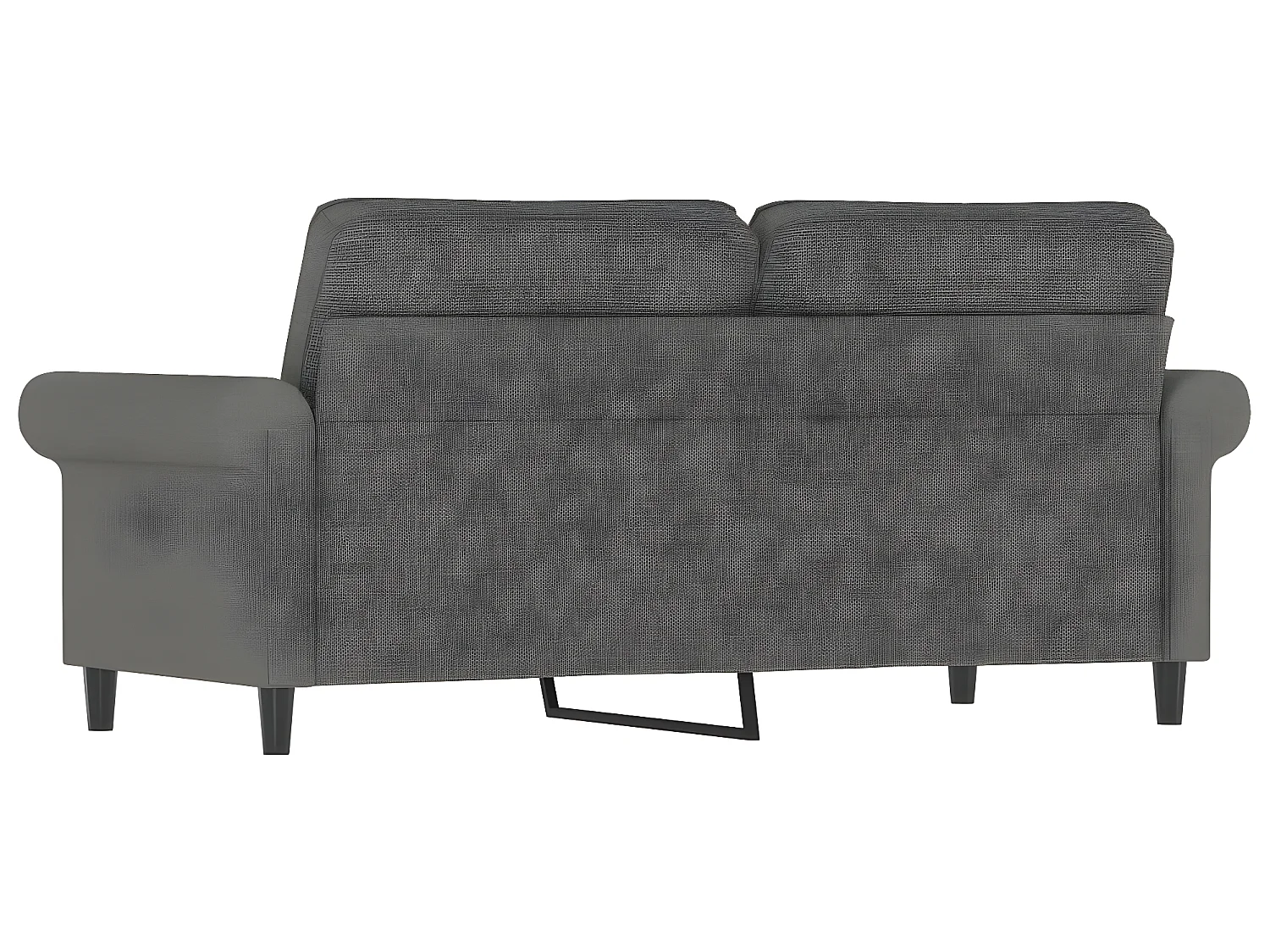 Canapé à 2 places Gris foncé 140 cm Tissu