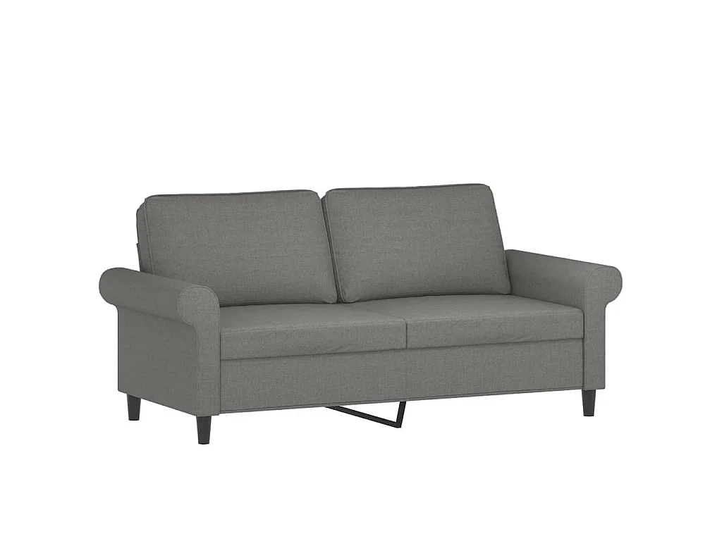 Canapé à 2 places Gris foncé 140 cm Tissu