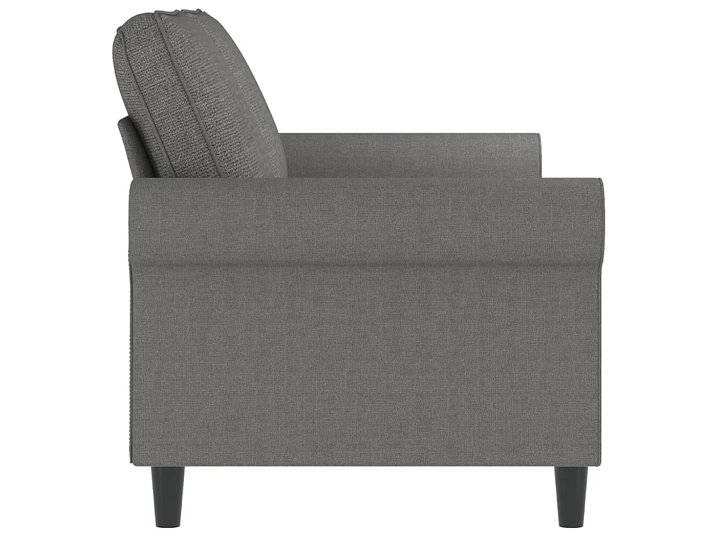 Canapé à 2 places Gris foncé 140 cm Tissu