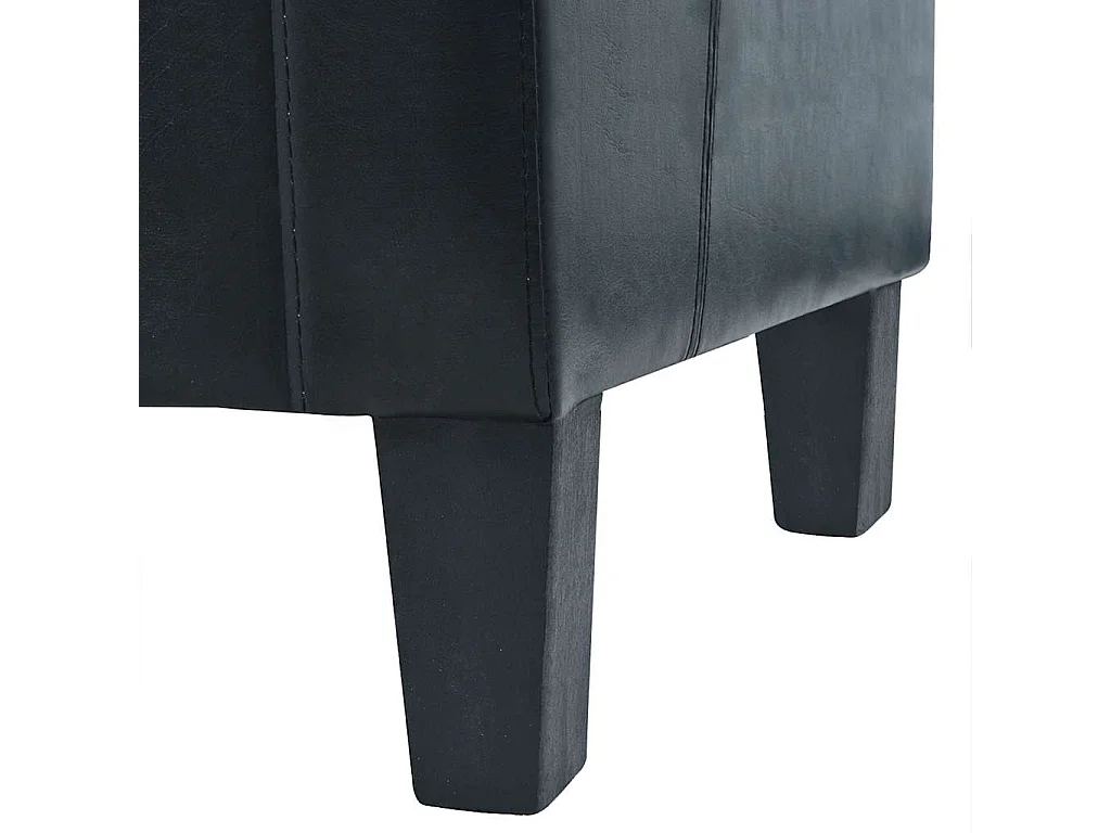 Canapé à 3 places cuir synthétique noir