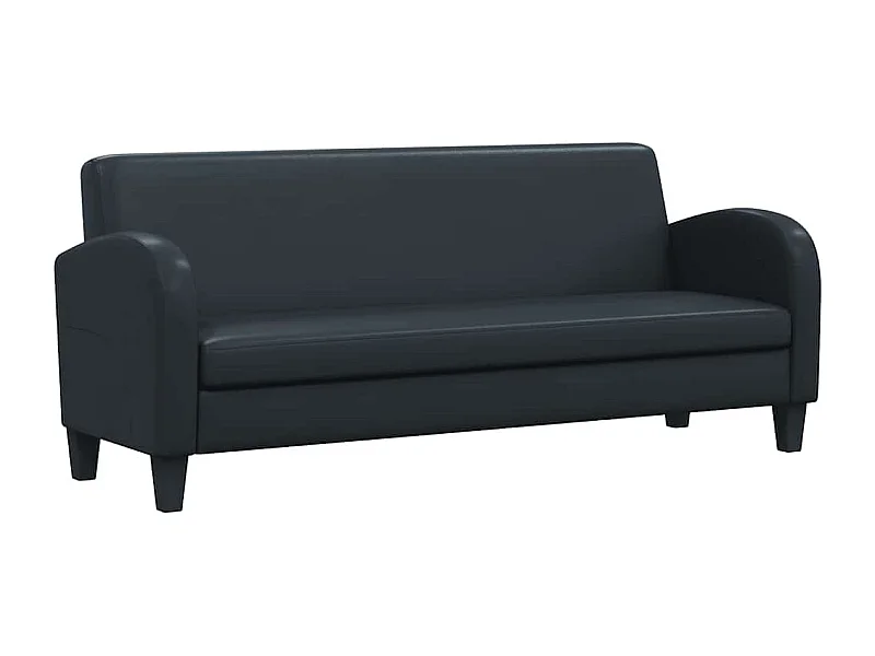 3-Sitzer-Sofa Kunstleder Schwarz