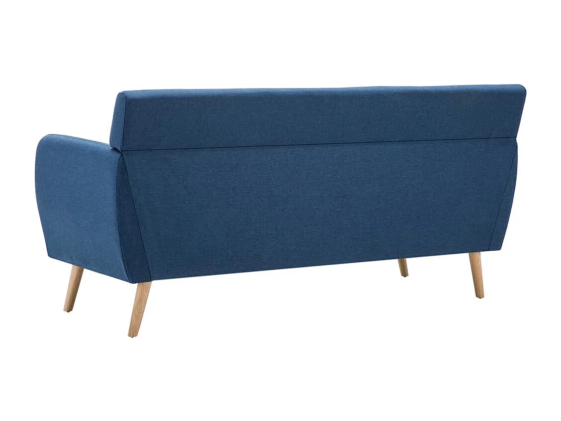 Sofá de 3 lugares estofos de tecido 172x70x82 cm azul