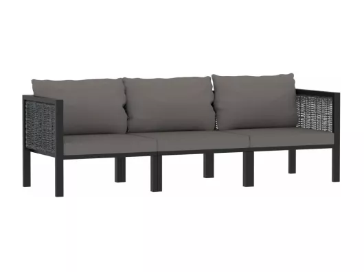 Kauf Unique 3-Sitzer-Sofa mit Auflage Anthrazit Poly Rattan