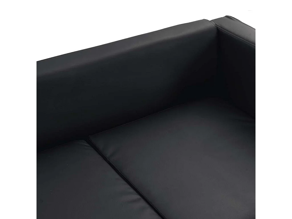 Sofá de 2 plazas de cuero artificial negro