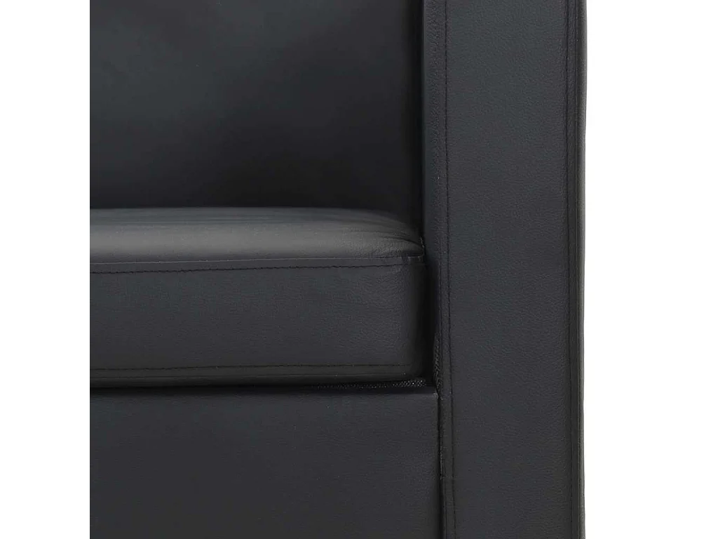 Canapé à 2 places Cuir synthétique Noir