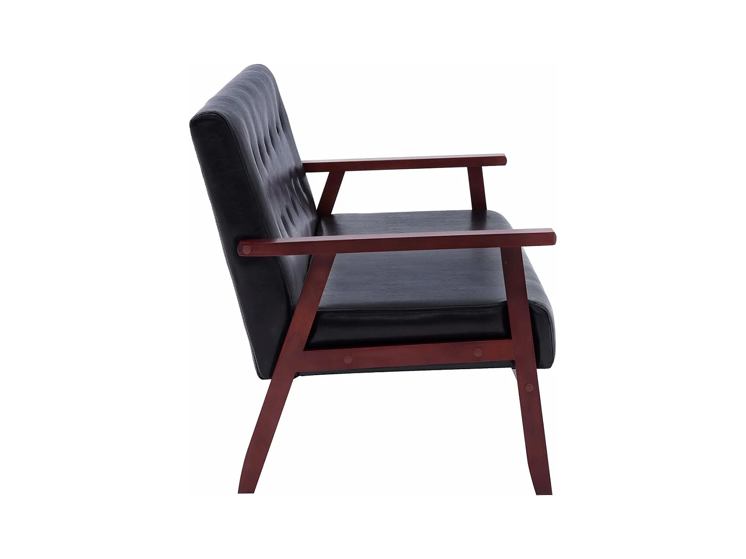 Canapé à 3 places Noir Similicuir