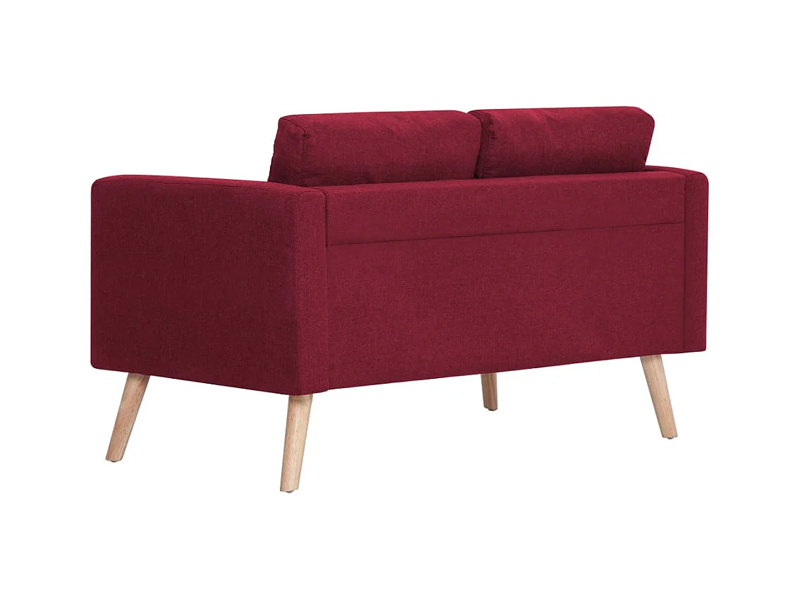 Canapé à 2 places tissu rouge bordeaux