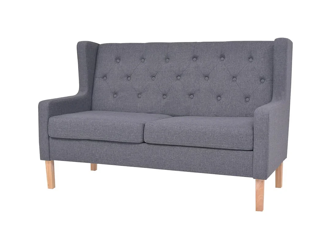 Canapé à 2 places Tissu Gris