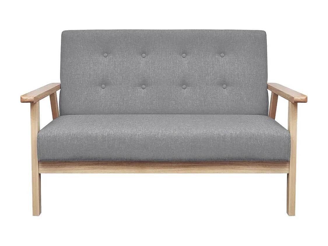 Canapé à 2 places Tissu Gris clair