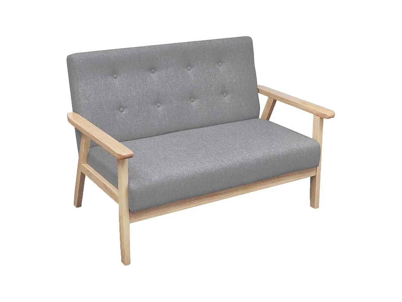 Canapé à 2 places Tissu Gris clair