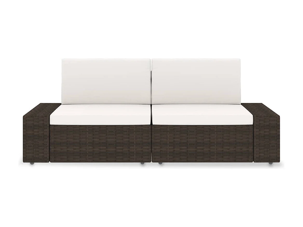 Modulares 2-Sitzer-Sofa Poly Rattan Braun