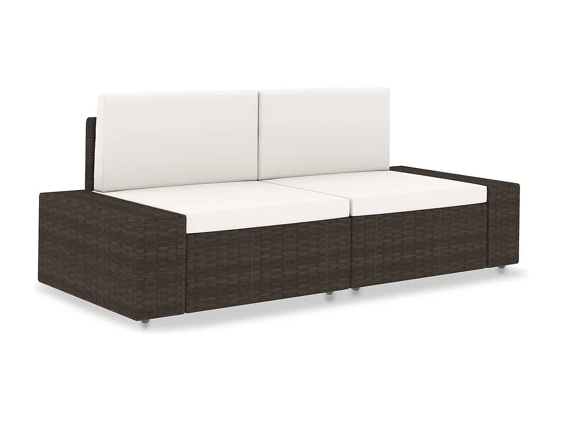 Modulares 2-Sitzer-Sofa Poly Rattan Braun